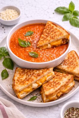 Grilled cheese and tomato soup