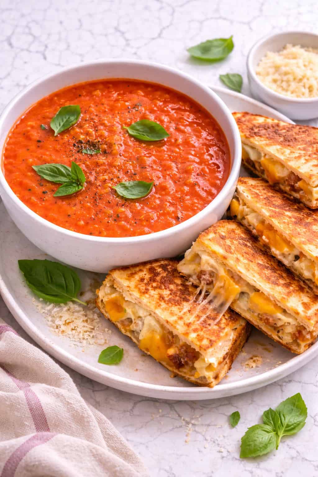 Grilled cheese and tomato soup