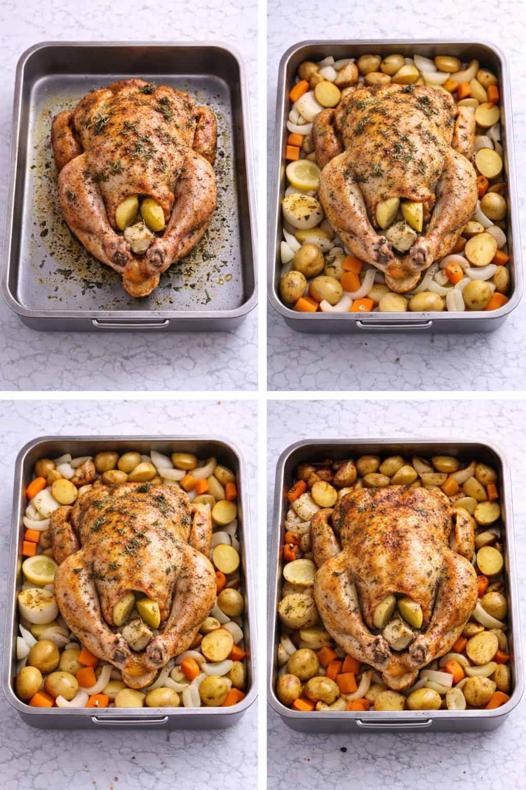 Roast chicken with potatoes