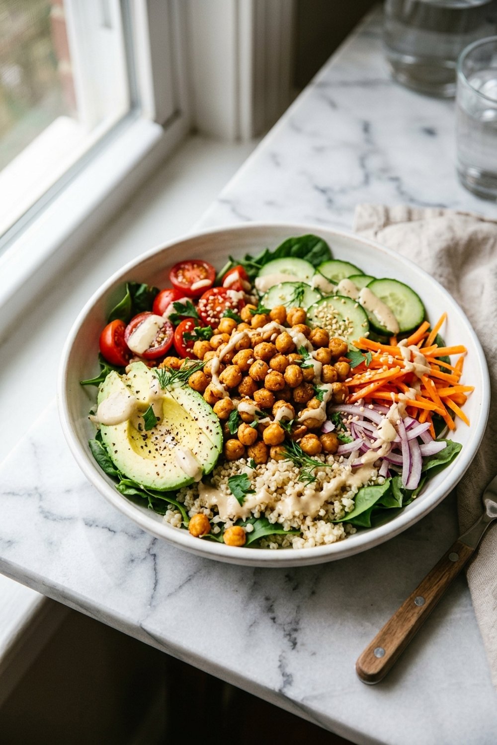Air Fryer Crispy Chickpea Bowl hero shot