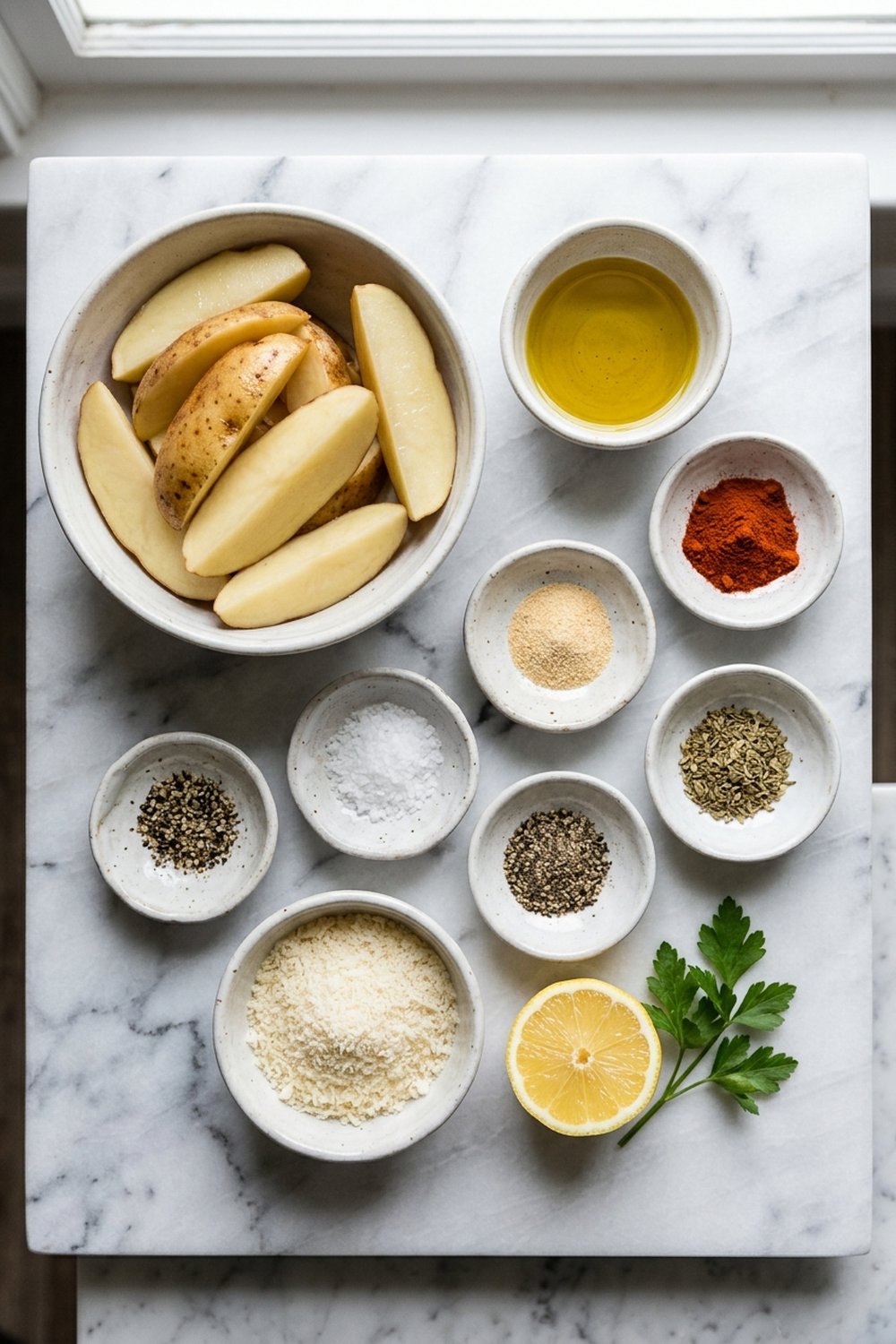 Air Fryer Crispy Potato Wedges ingredients