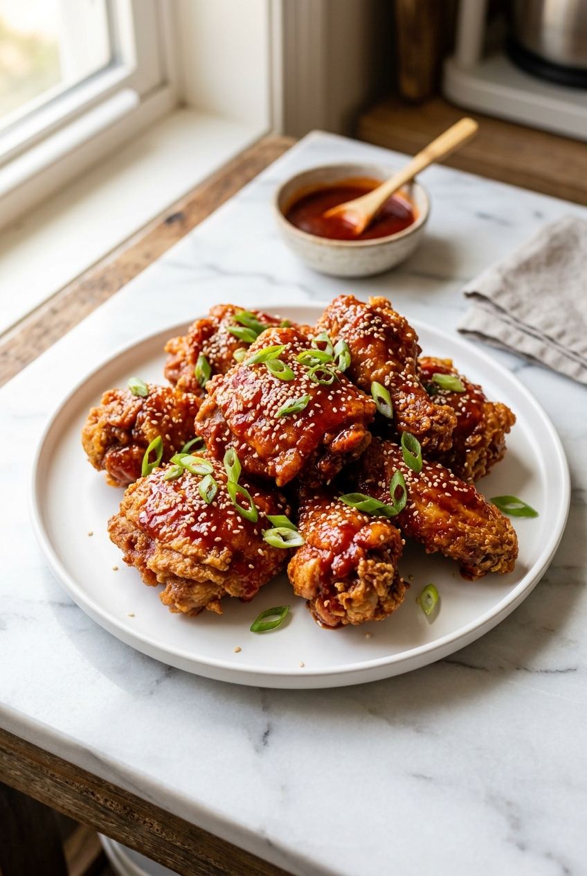 Air Fryer Korean Fried Chicken (Yangnyeom Chicken)