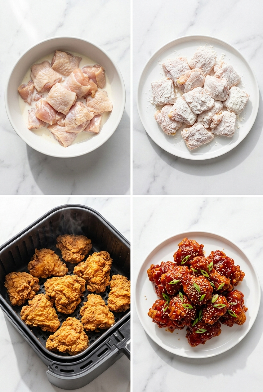 How to make Air Fryer Korean Fried Chicken (Yangnyeom Chicken)