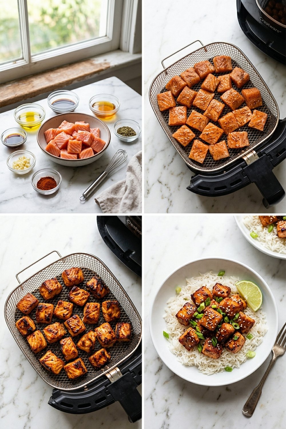 How to make Air Fryer Salmon Bites