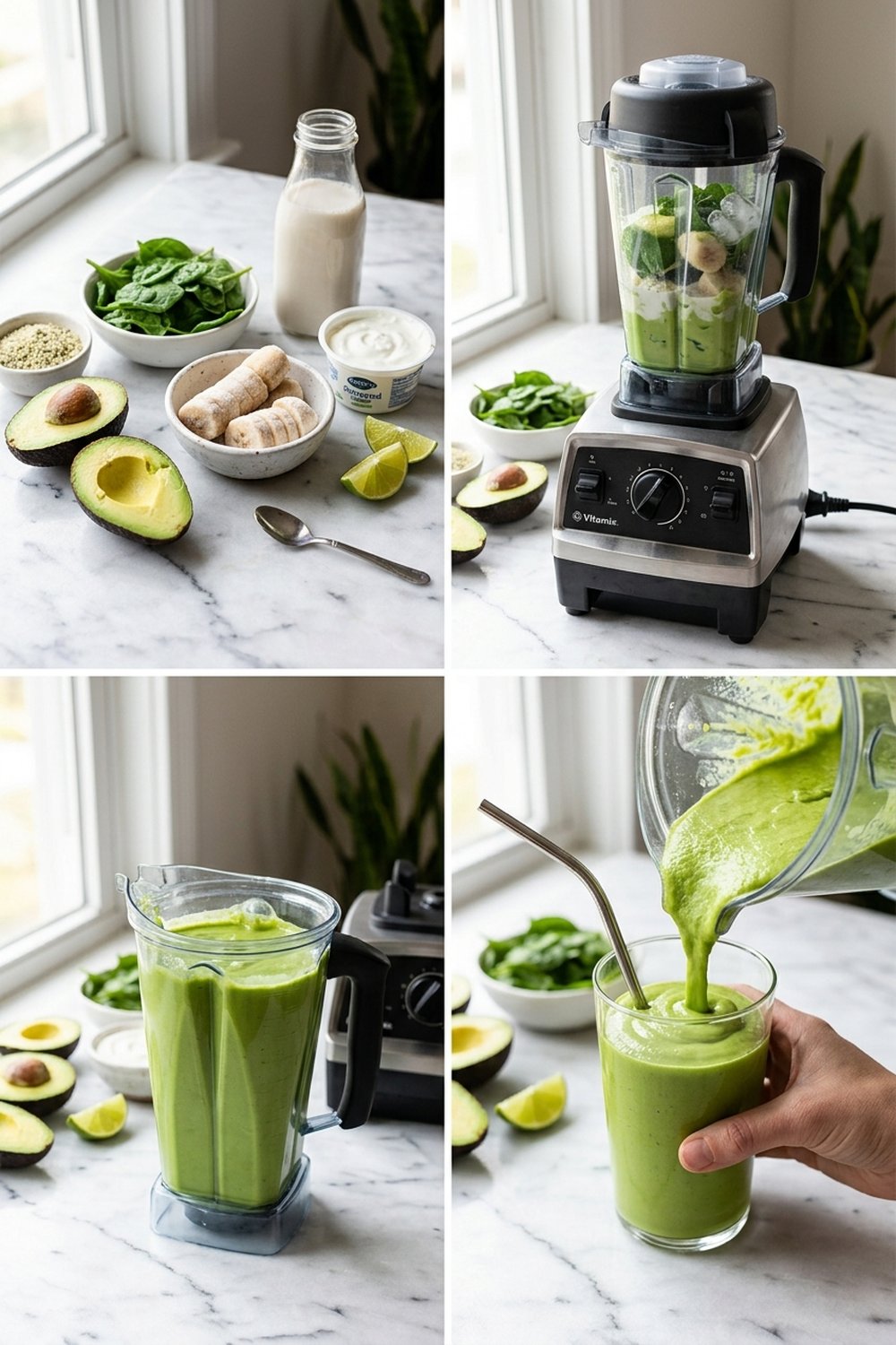 How to make Avocado Spinach Green Smoothie