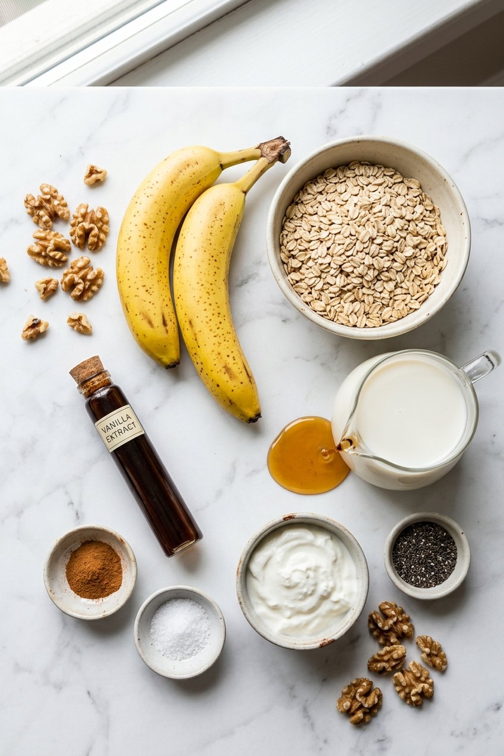 Banana Bread Overnight Oats ingredients