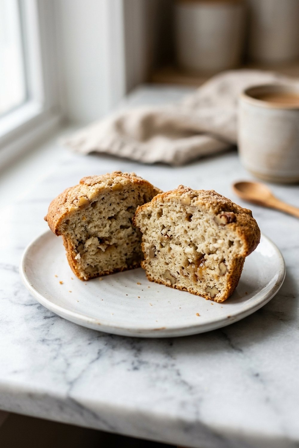 Banana Bread Protein Muffins close up
