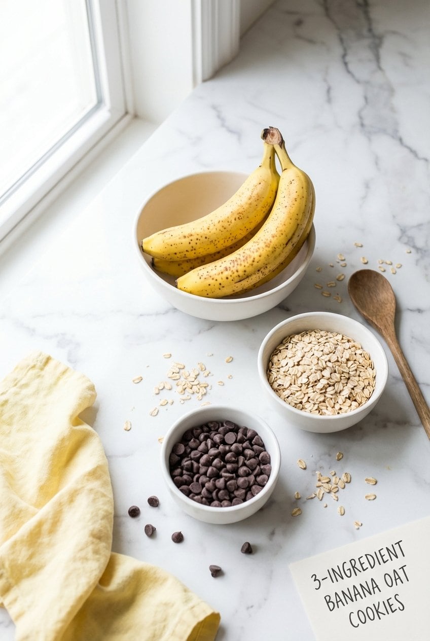 Ingredients for banana oat cookies
