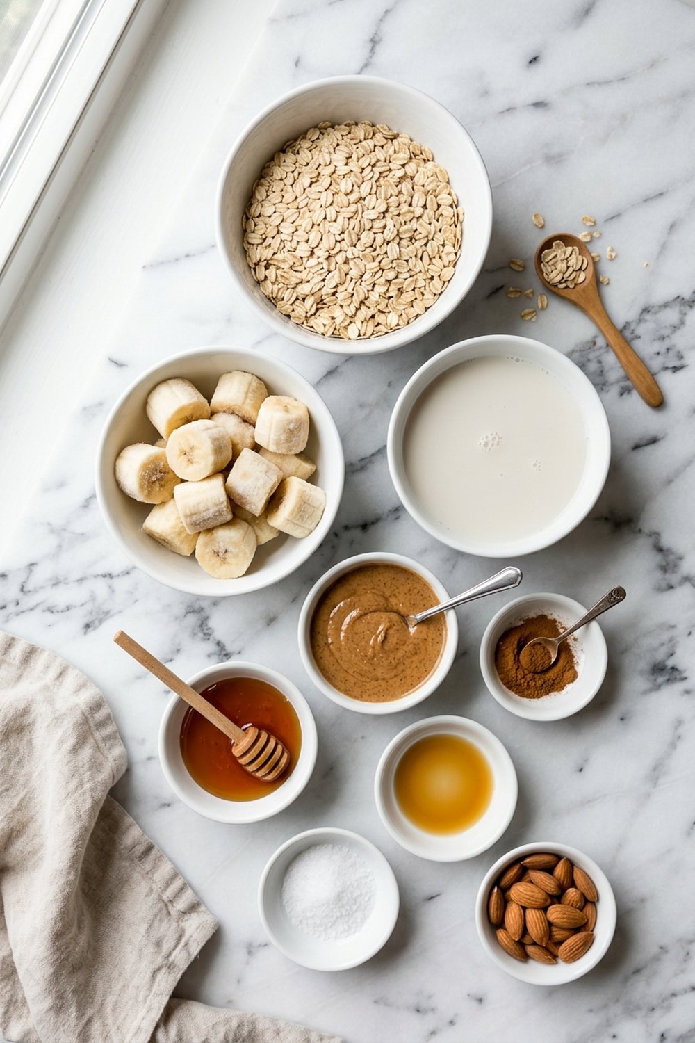 Banana Oatmeal Breakfast Smoothie ingredients