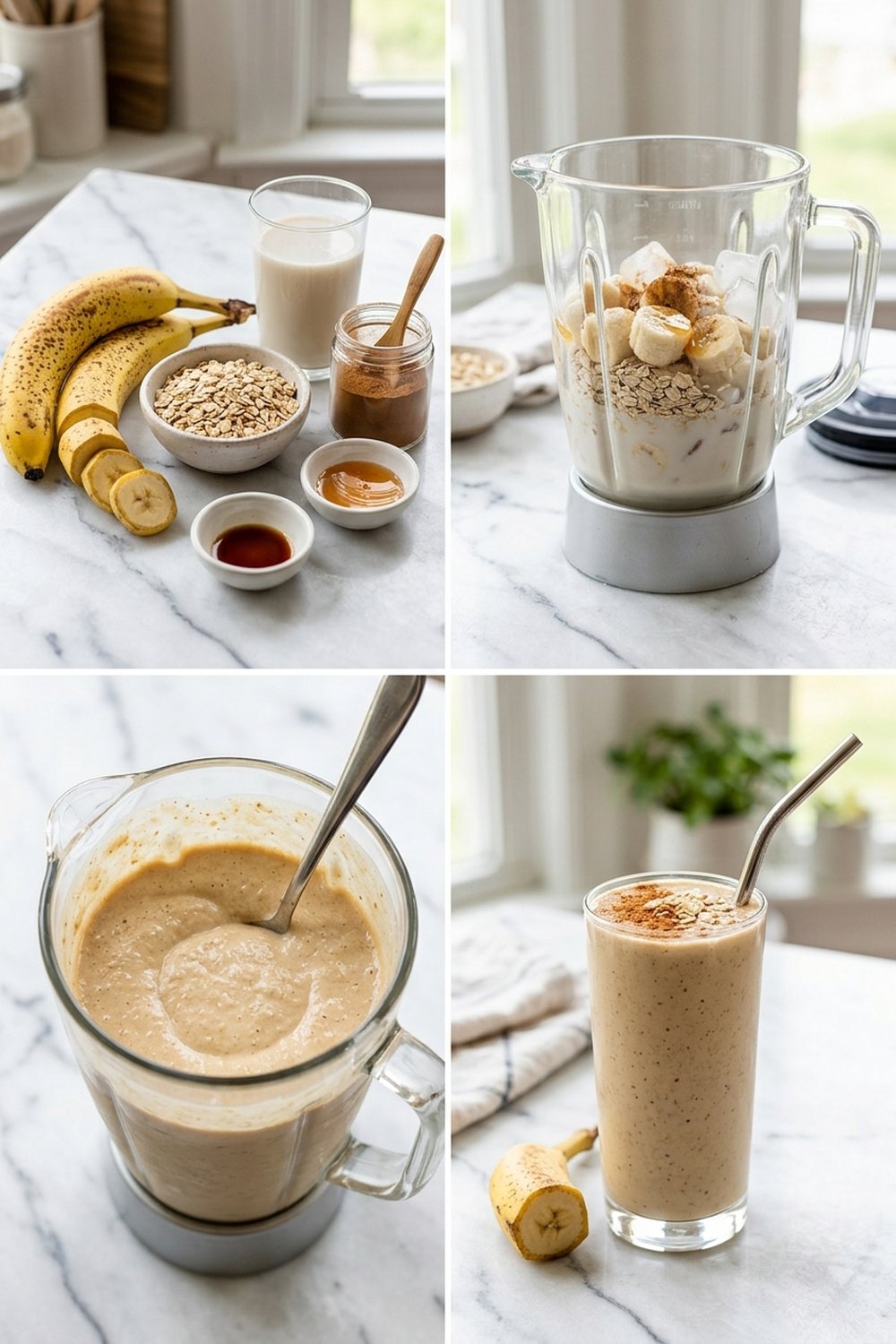 How to make Banana Oatmeal Breakfast Smoothie