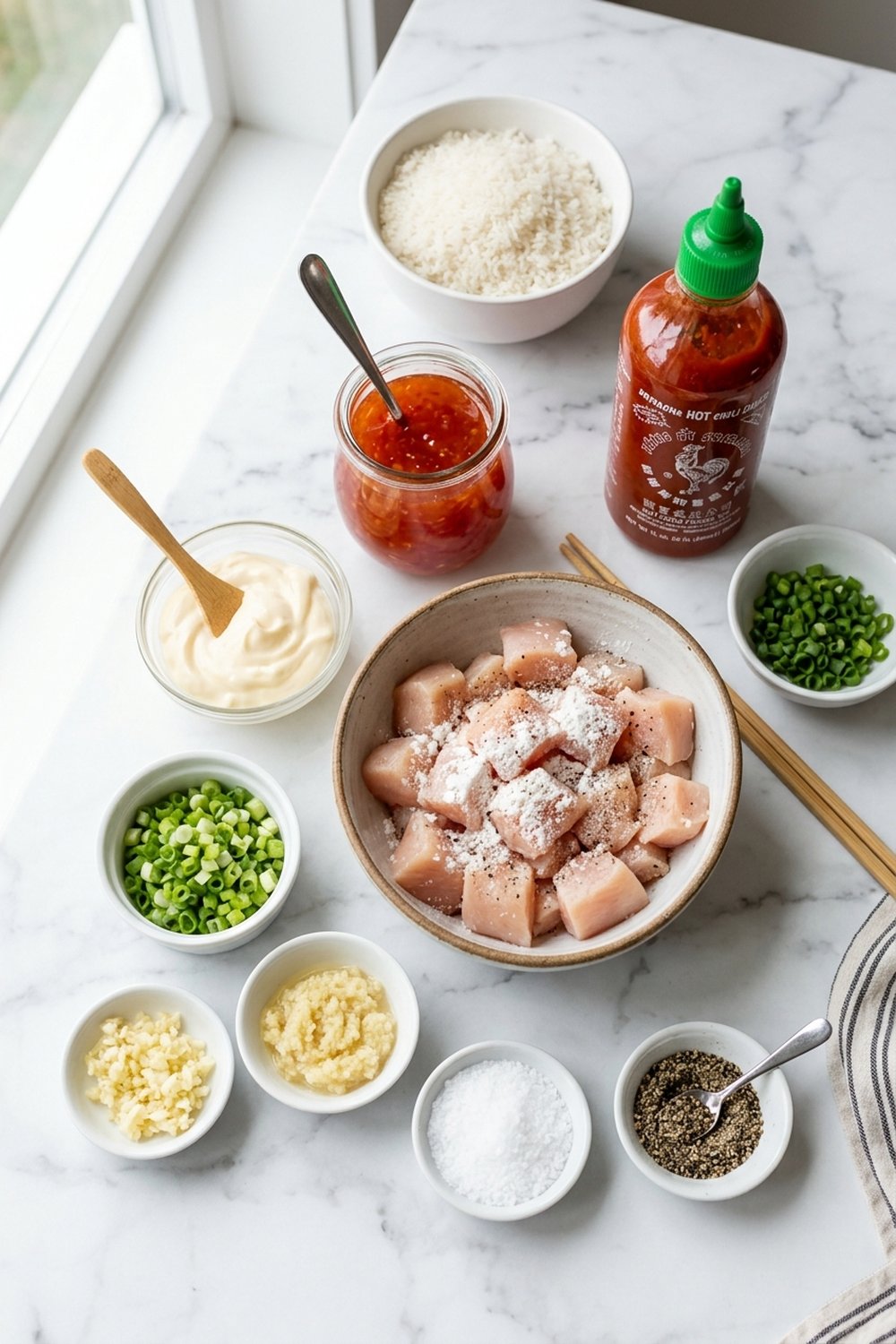Bang Bang Chicken Bowls ingredients