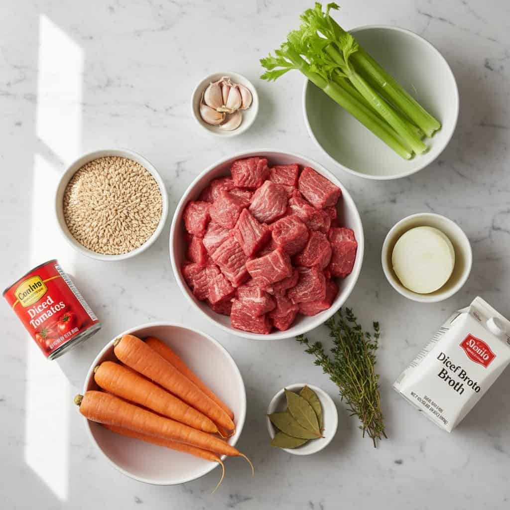Ingredients for Beef Barley Soup