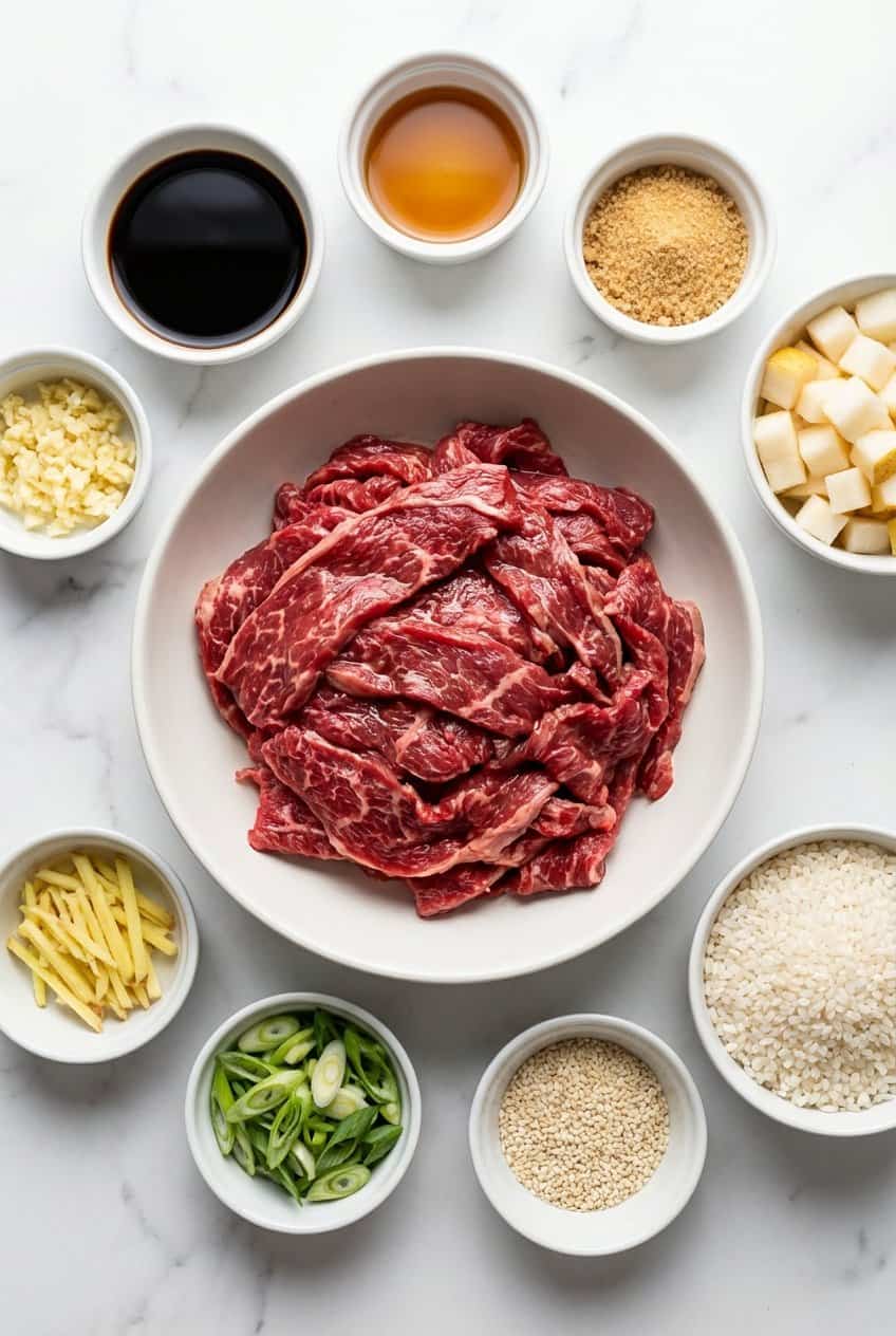 Ingredients for Beef Bulgogi Bowls
