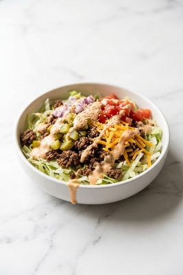 Big Mac Smash Burger Bowl served on a plate