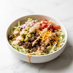 Big Mac Smash Burger Bowl served on a plate