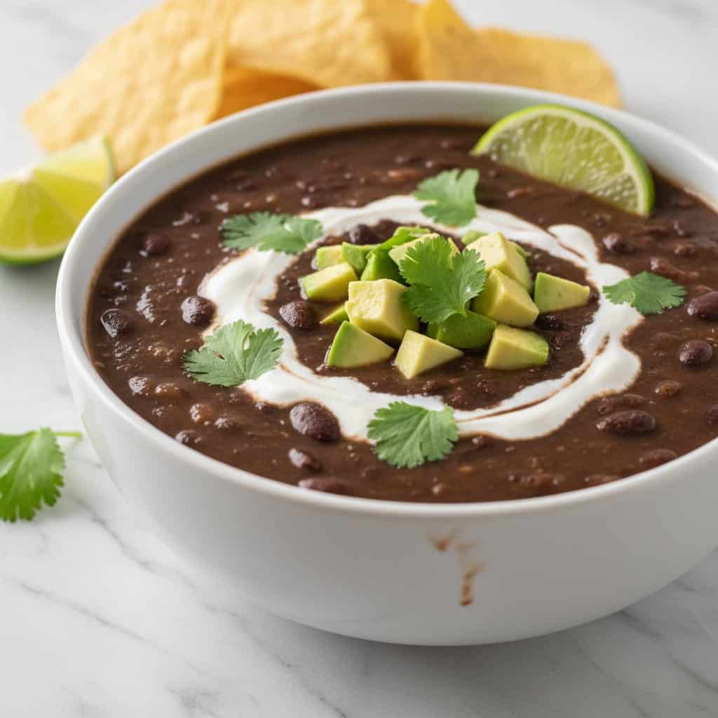 Close up of Black Bean Soup