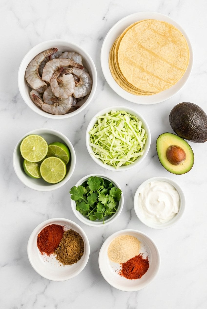 Ingredients for Blackened Shrimp Tacos