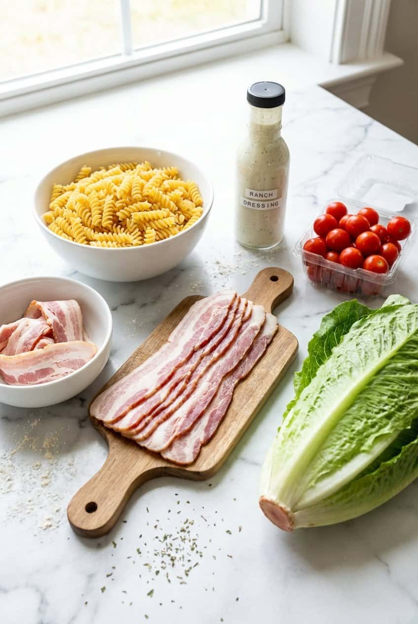 Ingredients for Blt Pasta Salad