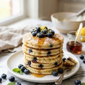 Blueberry Lemon Ricotta Pancakes hero shot