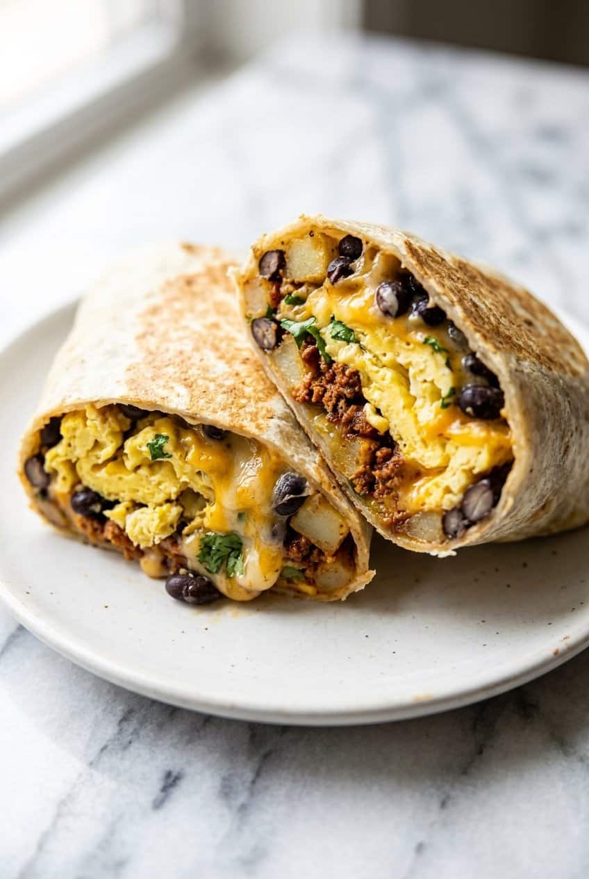 Close up of Breakfast Burrito Meal Prep