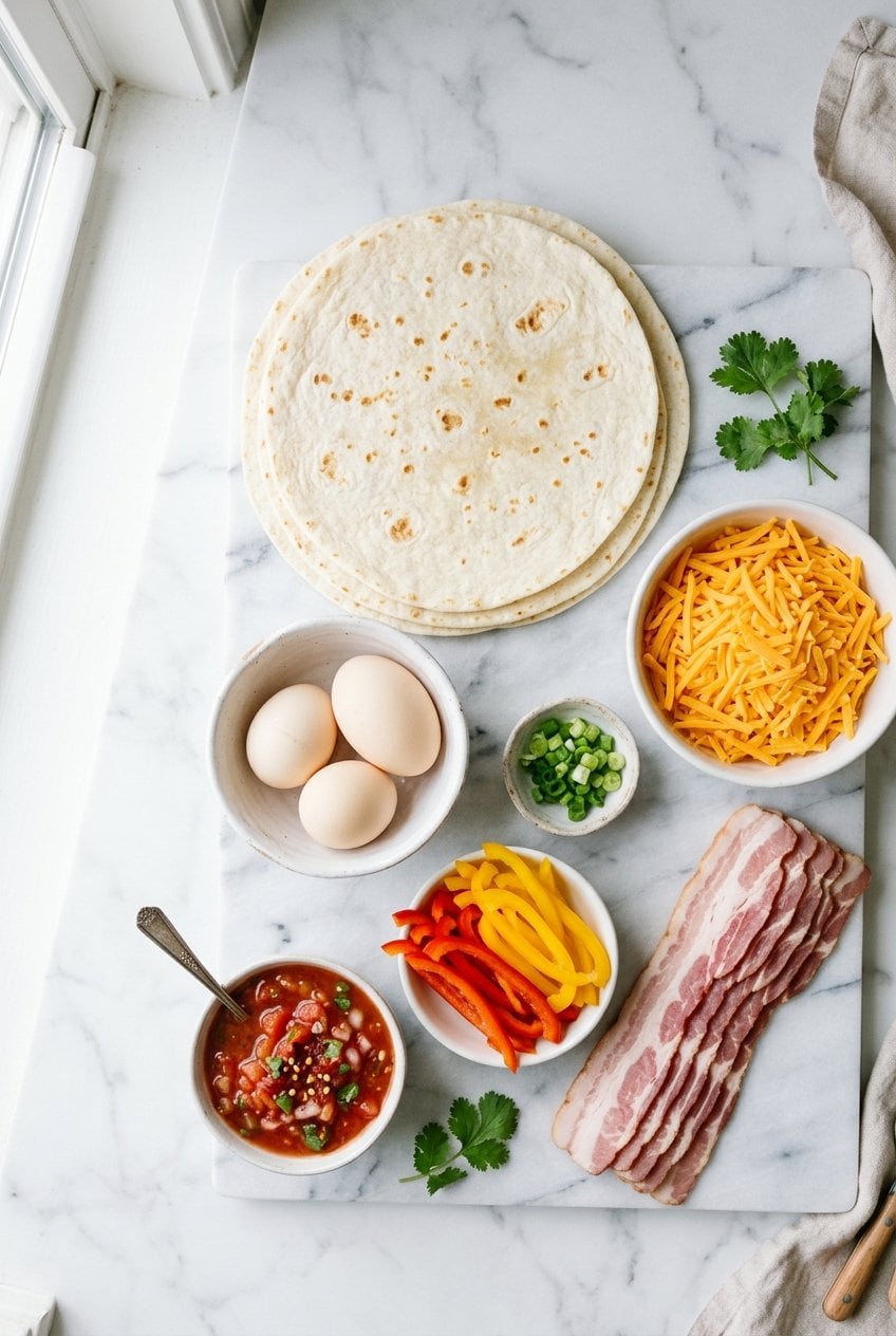 Ingredients for Breakfast Quesadilla