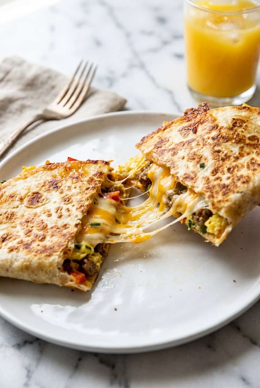 Close up of Breakfast Quesadilla