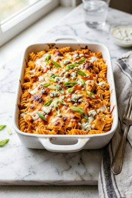 Buffalo Chicken Pasta Bake