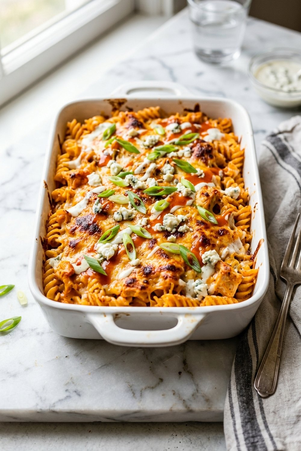 Buffalo Chicken Pasta Bake