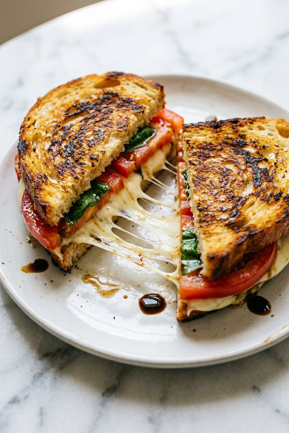 Caprese Grilled Cheese close up