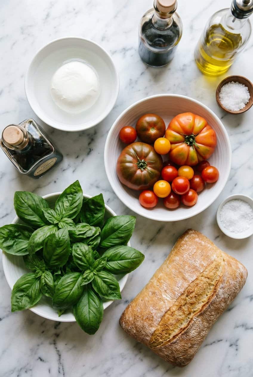 Ingredients for Caprese Sandwich