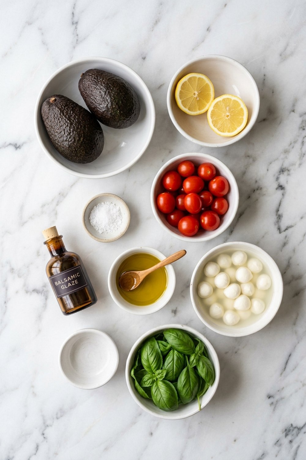 Caprese Stuffed Avocados ingredients