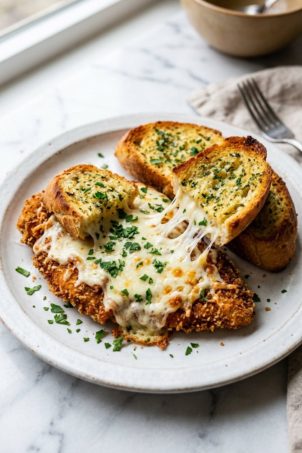 Cheesy Garlic Bread Chicken
