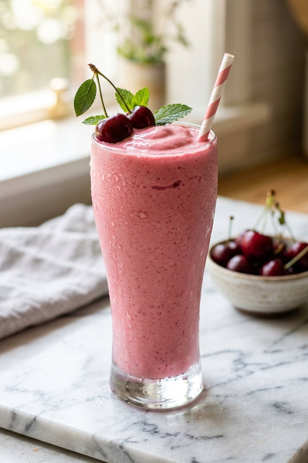 Cherry Vanilla Smoothie close up
