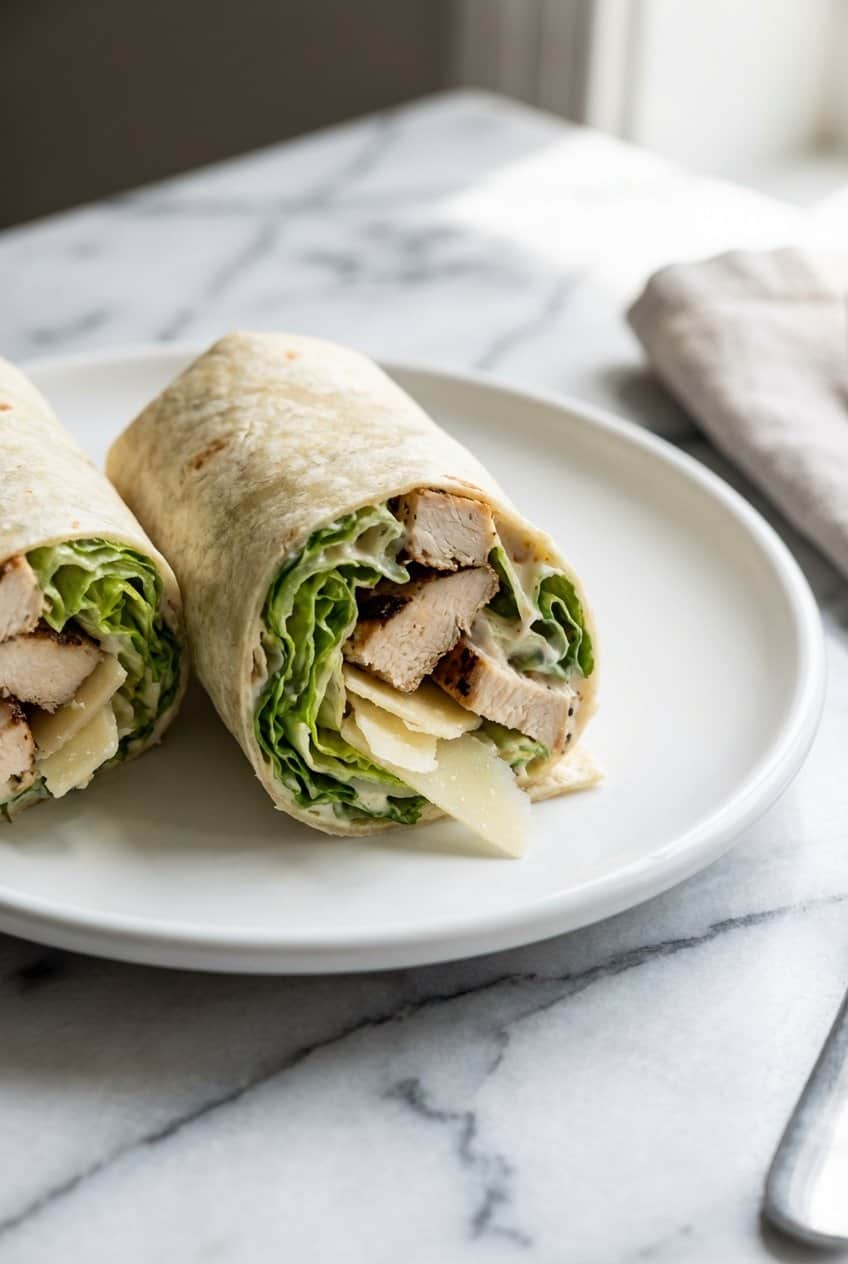 Close up of Chicken Caesar Wrap