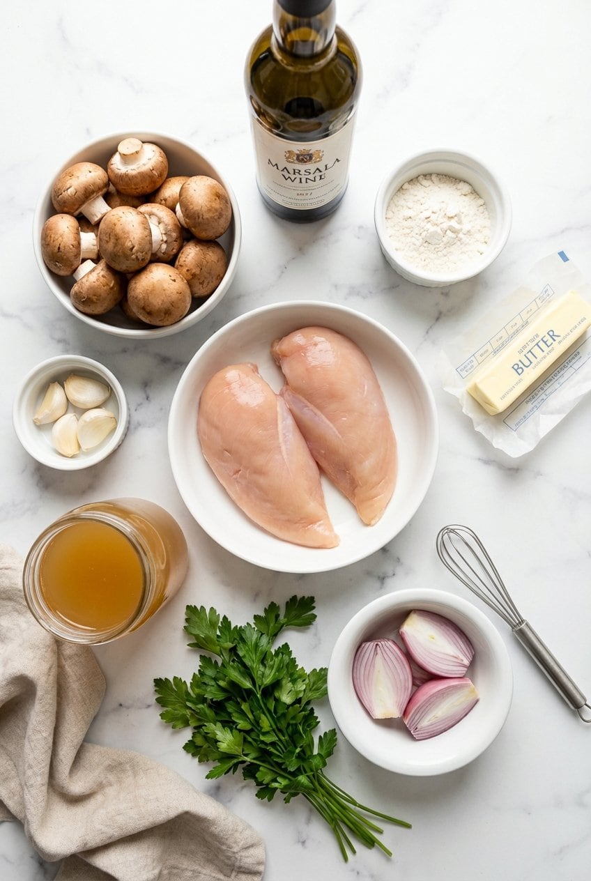 Ingredients for Chicken Marsala