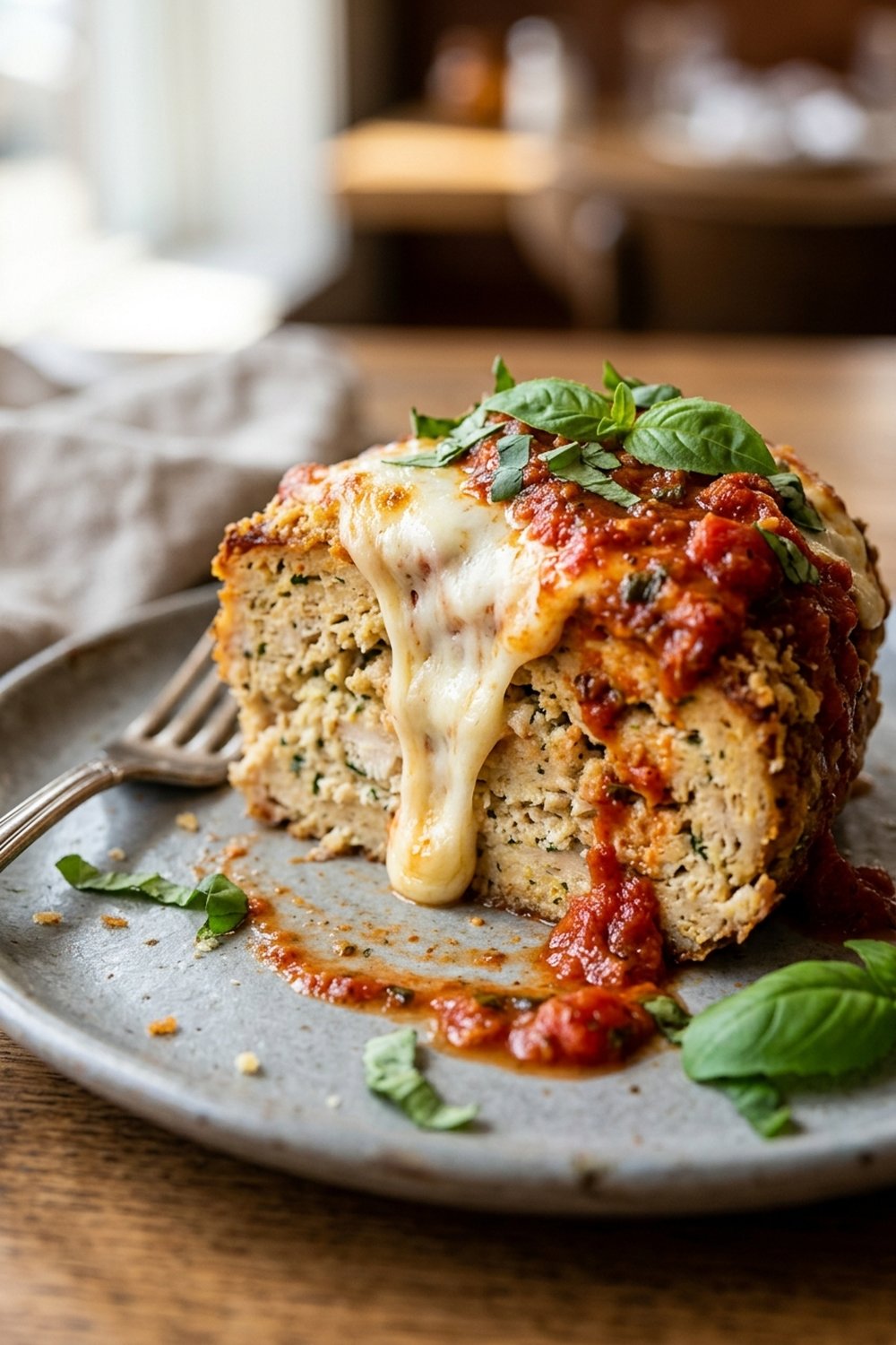 Chicken Parmesan Meatloaf close up