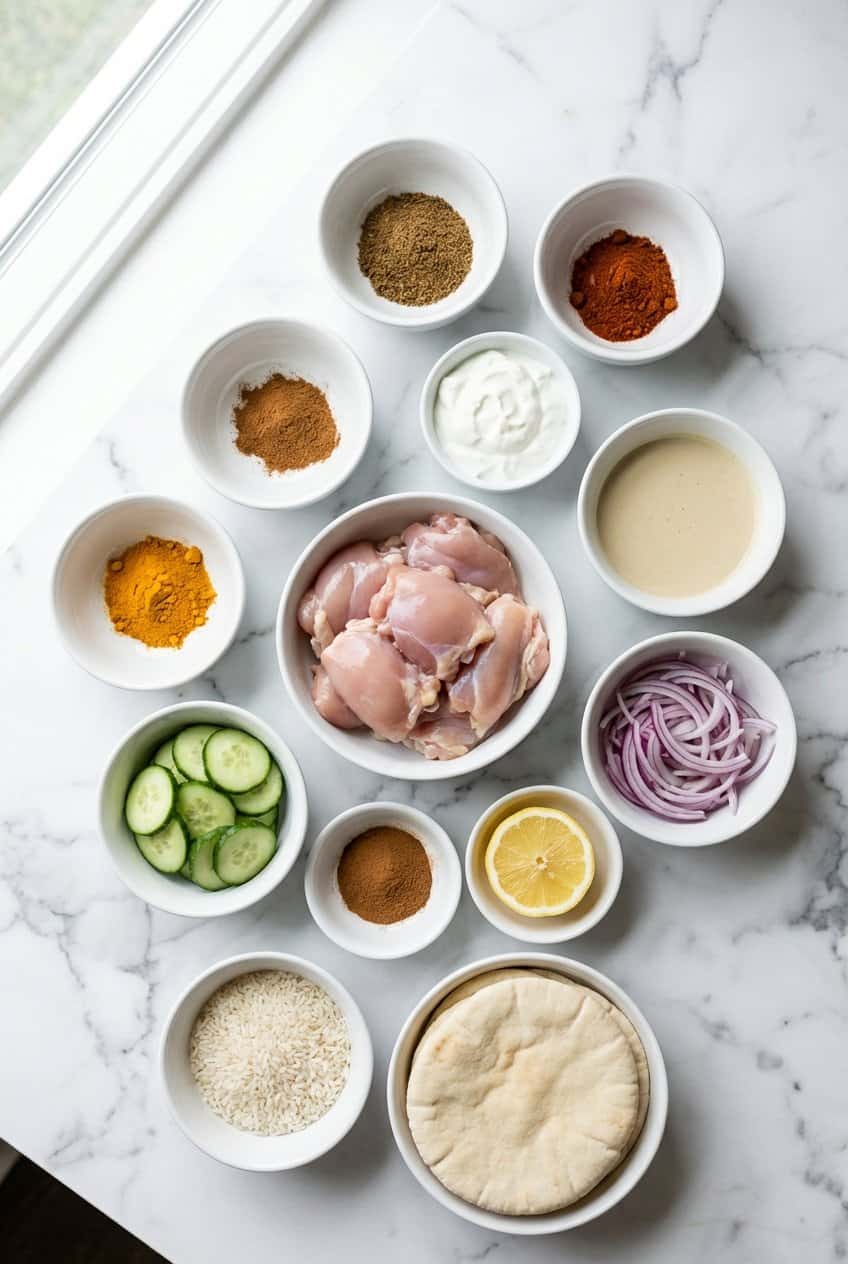 Ingredients for Chicken Shawarma Bowls