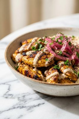Close up of Chicken Shawarma Bowls