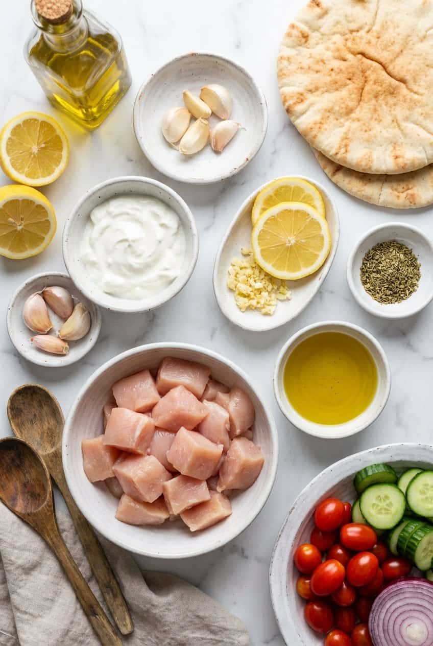 Ingredients for Chicken Souvlaki