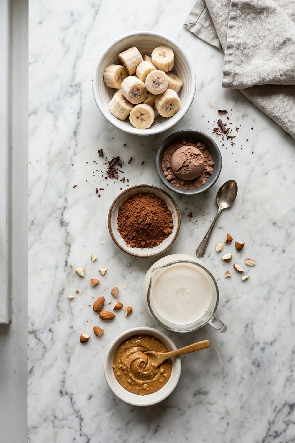 Chocolate Banana Protein Smoothie ingredients