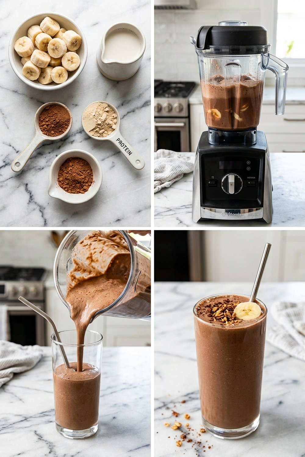 How to make Chocolate Banana Protein Smoothie