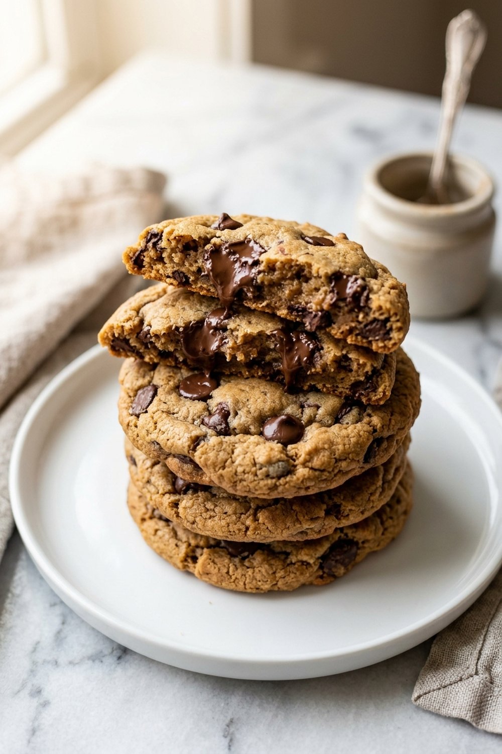 Chocolate Chip Protein Cookies close up