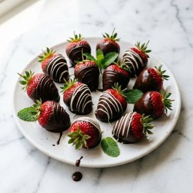 Chocolate Covered Strawberries served on a plate