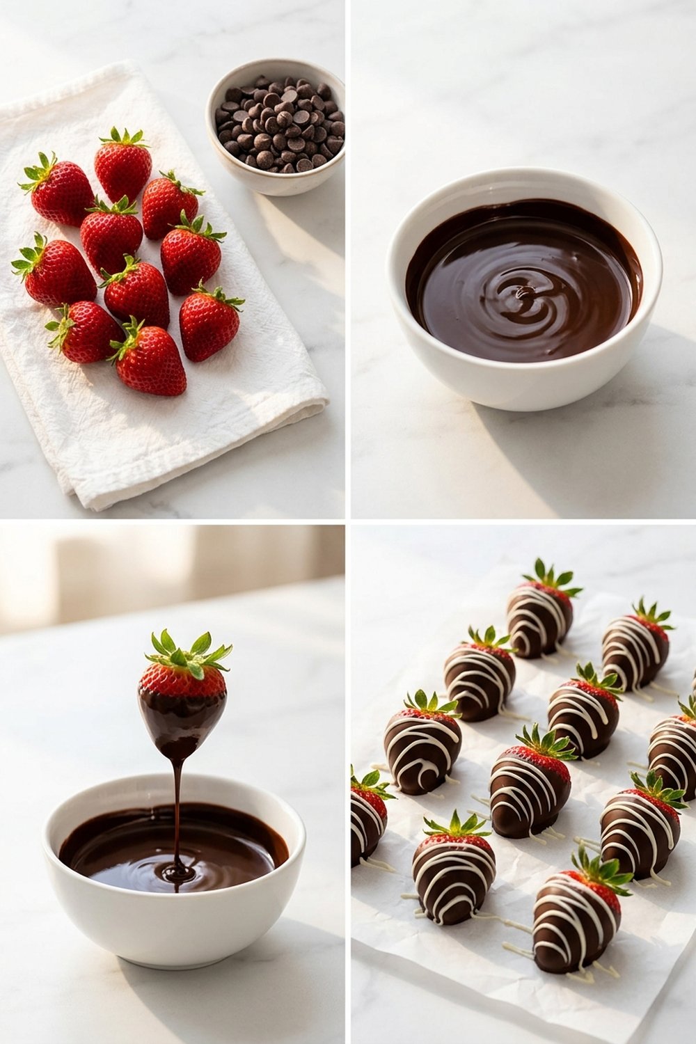 Step by step Chocolate Covered Strawberries