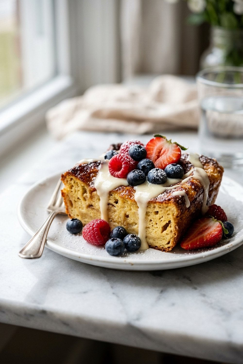 Cinnamon Swirl French Toast Bake close up