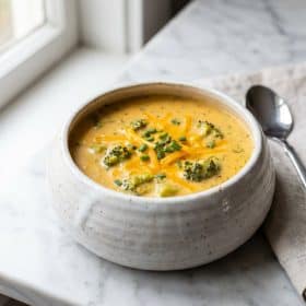 Copycat Panera Broccoli Cheddar Soup hero shot