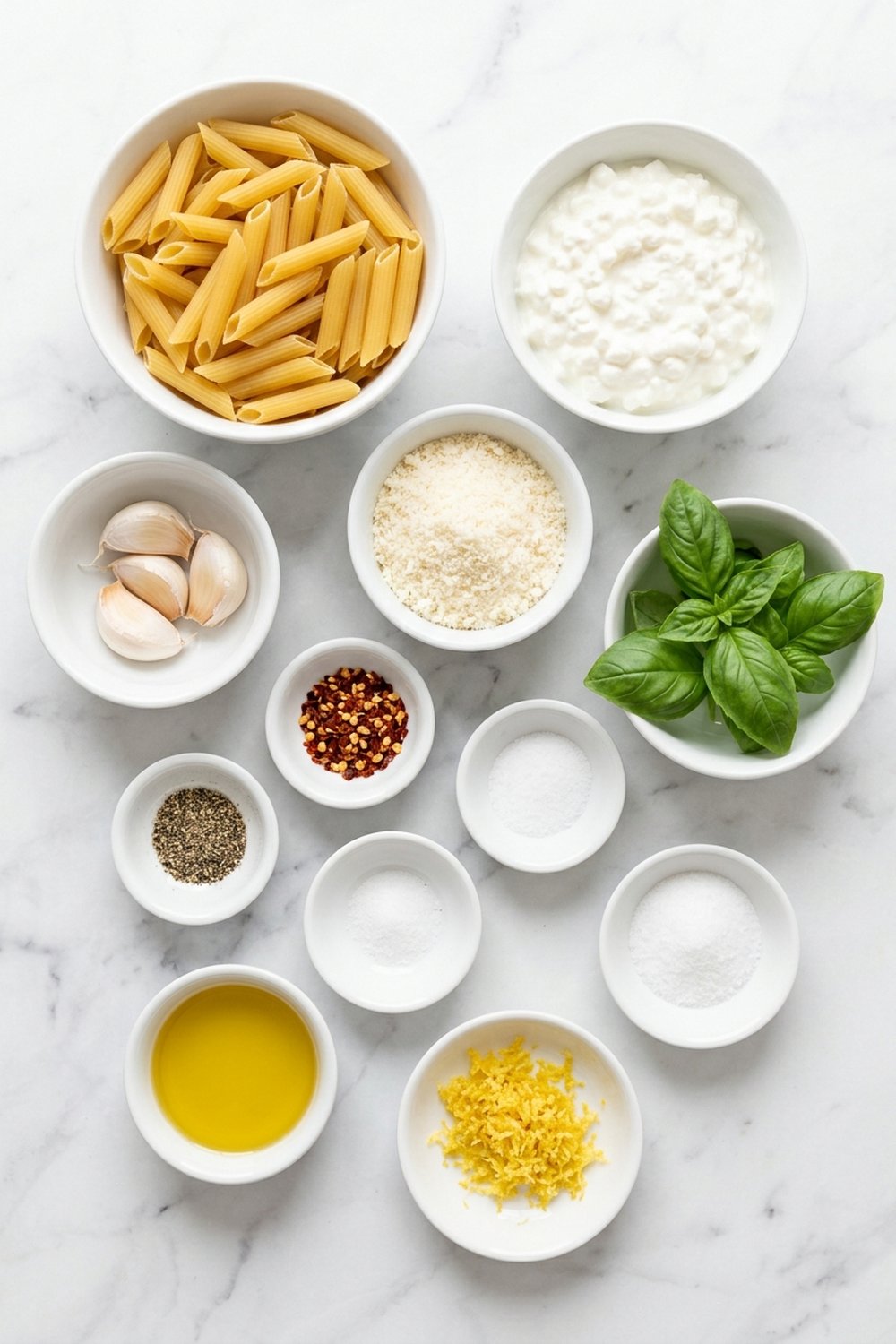 Ingredients for Cottage Cheese Pasta Sauce