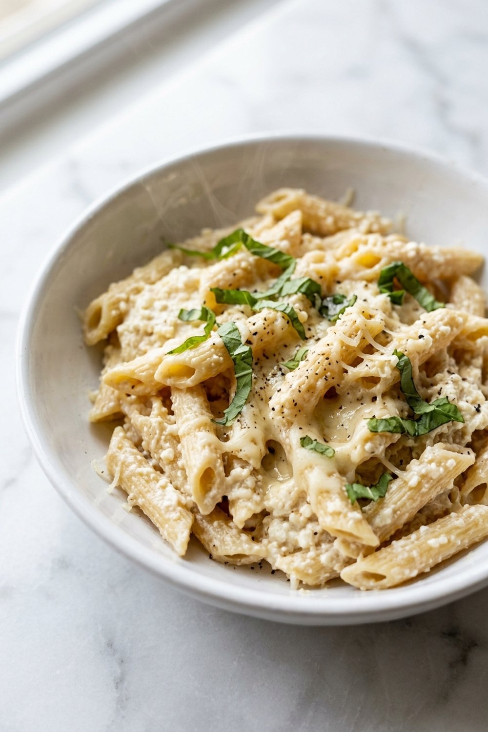 Cottage Cheese Pasta Sauce close up