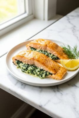 Creamy Spinach Stuffed Salmon hero shot