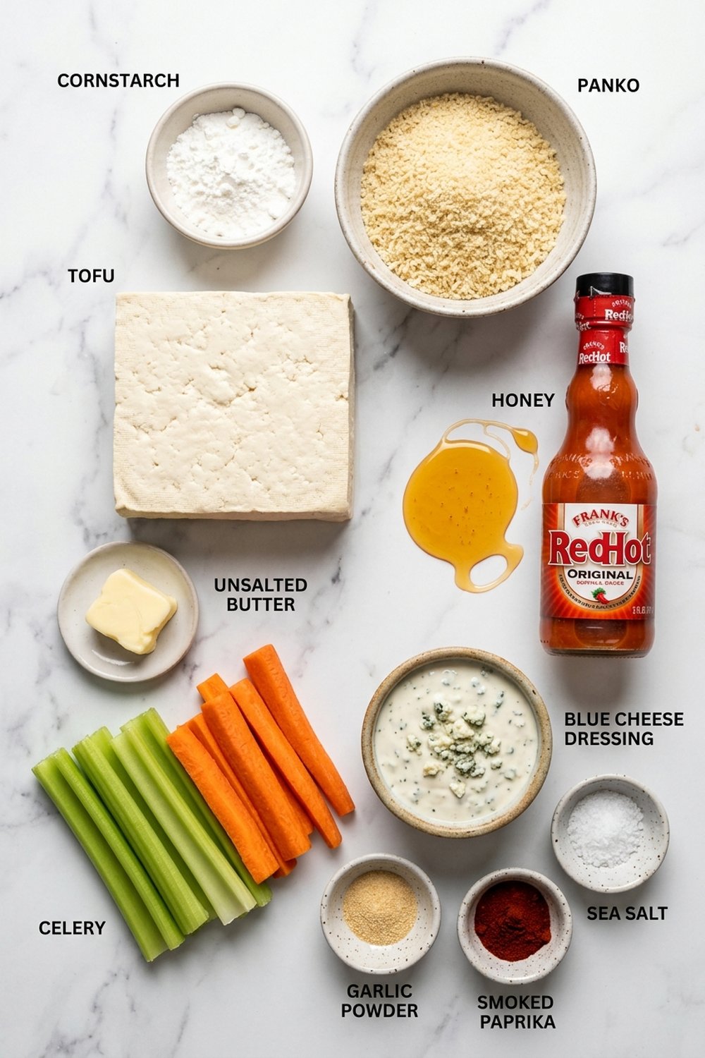Crispy Baked Buffalo Tofu ingredients